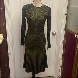 Just Cavalli Elegant Black and Gold Women's dress, XS